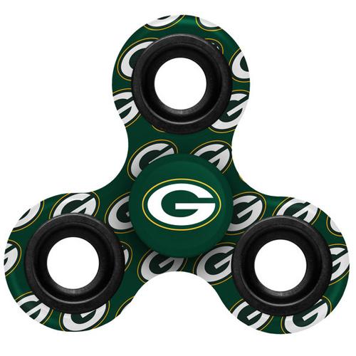 NFL Green Bay Packers Logo 3 Way Fidget Spinner 3J6 - Click Image to Close